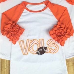 Tennessee Vols Ruffle Sleeve Raglan Vols Raglan